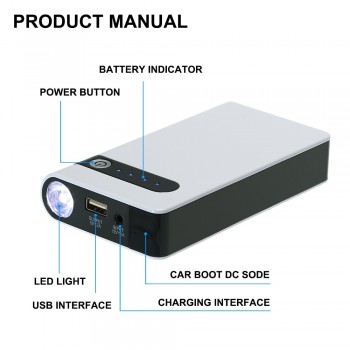 Car Jump Starter High Power 12000mAh Power Bank 12V Emergency Starting Device Portable Car Charger for Car Battery Booster