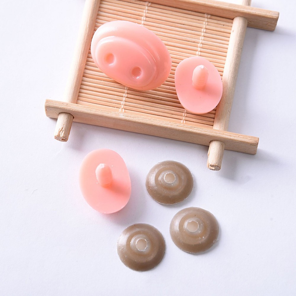 10pcs/bag Doll Making Pig Nose Safety Nose Plastic Nose Stuffed Toys Snap Animal Scrapbooking Puppet  Amigurumi Doll Accessories