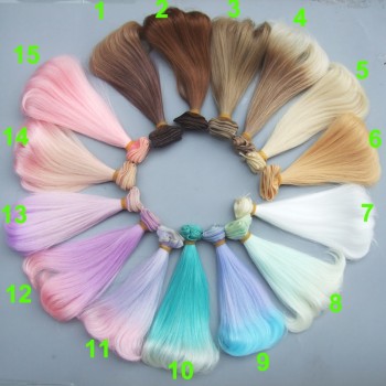 free shipping 15 cm high temperature heat resistant doll hair for 1/3 1/4 1/6 BJD diy curly doll wigs
