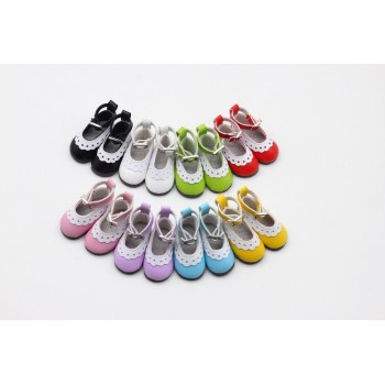 1 pair 5cm PU Leather Shoes For BJD Doll Fashion Mini Toy Lace Canvas Shoes 1/6  Doll for Russian Doll Accessories