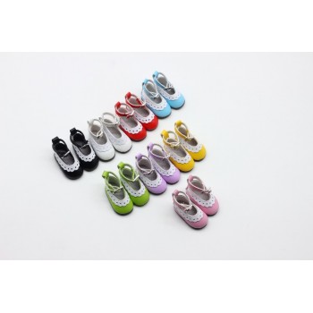 1 pair 5cm PU Leather Shoes For BJD Doll Fashion Mini Toy Lace Canvas Shoes 1/6  Doll for Russian Doll Accessories