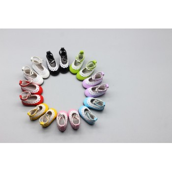 1 pair 5cm PU Leather Shoes For BJD Doll Fashion Mini Toy Lace Canvas Shoes 1/6  Doll for Russian Doll Accessories