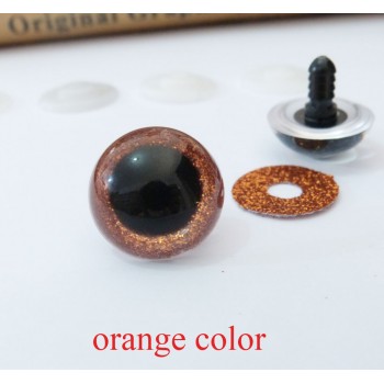 20set/lot 13mm/15mm round plastic clear toy safety eyes + glitter Nonwovens + hard washer for plush  doll findings-size option