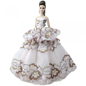 NK One Pcs Doll Princess Wedding Dress Noble Party Gown For Barbie Doll Accessories Handmake Outfit Best Gift For Girl Doll 0JJ