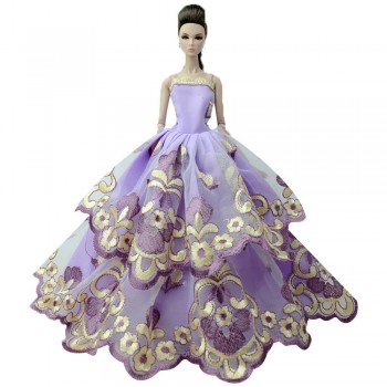 NK One Pcs Doll Princess Wedding Dress Noble Party Gown For Barbie Doll Accessories Handmake Outfit Best Gift For Girl Doll 0JJ