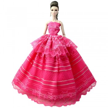 NK One Pcs Doll Princess Wedding Dress Noble Party Gown For Barbie Doll Accessories Handmake Outfit Best Gift For Girl Doll 0JJ