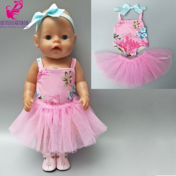 Doll ballet dress For 43cm  baby Dolls purple princess dancing dress for 18 inch girls doll dress clothes  dropshipping