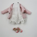 Doll Clothes For 1/6 Blyth licca Azone ICY doll 2 Pieces Lace Dress Pink Coat