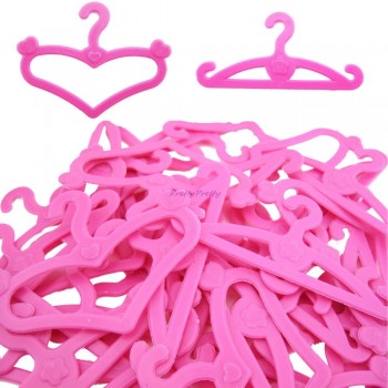 20 Pcs/Lot Mix Cute Pink Hangers Dress Accessories Clothes For Barbie Doll Outfit Skirt Shoes Pretend Play House Girls Gift Toy