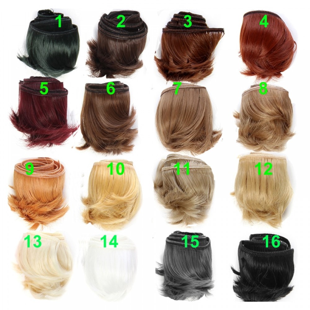 1piece 5cm black white brown  color straight doll hair for 1/3 1/4 BJD doll diy hair