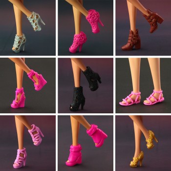 10 pair /  lot  New orignal  Shoes for barbie doll  high quality Fashion Doll accessories Free shipping