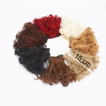 Fashion 15*100cm DIY Mini Tresses Doll Wig High-Temperature Material Straight Hair Wig For BJD High-Temperature Doll Accessories