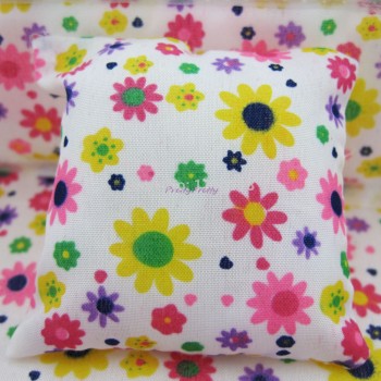 1 Pcs Mini Sofa Play Toy Flower Print Baby Toy Plush Stuffed Furniture Sofa With 2x Cushions For Barbie Doll Couch Doll House
