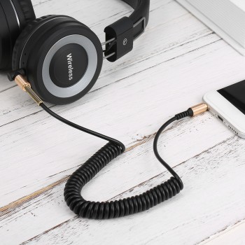 Rovtop 3.5MM Audio Cable Male-Male AUX Cable Headphone Beats Earphone Speaker Phone Car Stereo AUX Cord Spring Audio Cable Z2