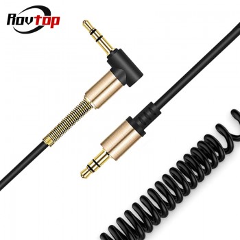 Rovtop 3.5mm Audio Cable Stretchable Male to Male AUX Cable Headphone Beats Speaker For MP3 MP4 iPhone Car Spring Audio Cable Z2
