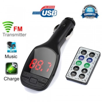 Car Fm Transmitter Wireless MP3 Player Auto FM Transmitter Modulator LCD Car Kit USB Charger SD MMC Remote may29