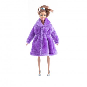 Doll Accessories Winter Wear Warm Fur Coat Dress Clothes For Barbie Dolls Fur Doll Clothing For Doll Kids Toy