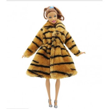 Doll Accessories Winter Wear Warm Fur Coat Dress Clothes For Barbie Dolls Fur Doll Clothing For Doll Kids Toy
