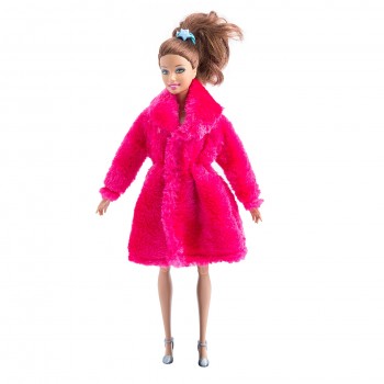 Doll Accessories Winter Wear Warm Fur Coat Dress Clothes For Barbie Dolls Fur Doll Clothing For Doll Kids Toy
