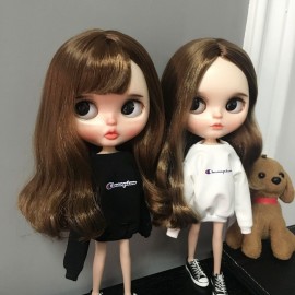 Casual Printing Blyth Doll Clothes Long Sleeve Hoodie Barbies T-shirt for blyth azone Licca ob24 1/6 Dolls Accessories Clothes