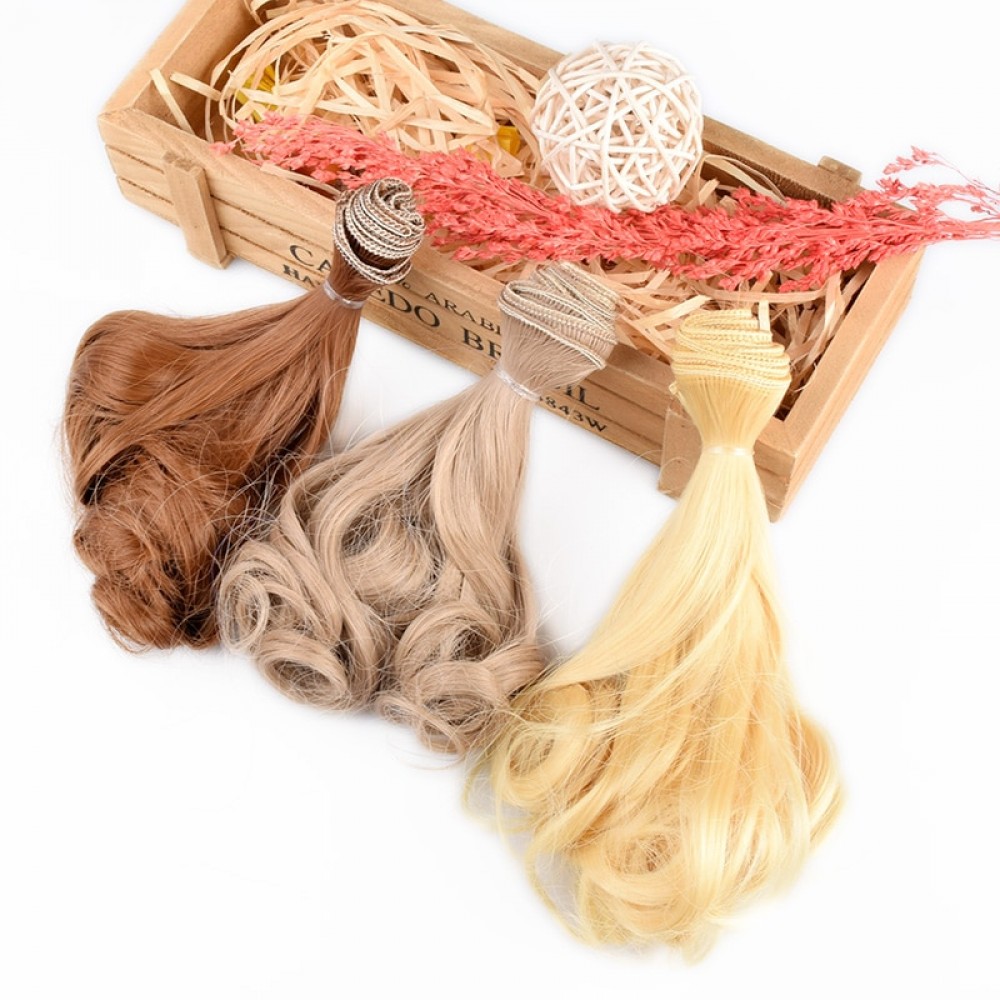 DIY Wave Wig Black Gold Blown Khaki Curly Wavy Hairpiece Per Wig Hot Pear Curly Hair For Dolls Accessories Christmas Toy