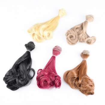 DIY Wave Wig Black Gold Blown Khaki Curly Wavy Hairpiece Per Wig Hot Pear Curly Hair For Dolls Accessories Christmas Toy