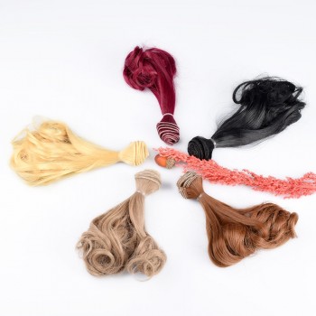 DIY Wave Wig Black Gold Blown Khaki Curly Wavy Hairpiece Per Wig Hot Pear Curly Hair For Dolls Accessories Christmas Toy