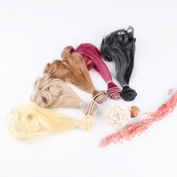 DIY Wave Wig Black Gold Blown Khaki Curly Wavy Hairpiece Per Wig Hot Pear Curly Hair For Dolls Accessories Christmas Toy