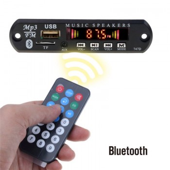 Car Bluetooth FM Radio Handsfree kit Mp3 Player Wireless TF USB 3.5mm AUX 5V 12V Car Audio Modification kit for Speakers