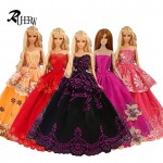 1 Pcs  Fashion  Wedding Dress Princess Gown Dress Clothes Gown For Barbie doll dress Free shipping