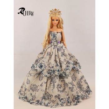 1 Pcs  Fashion  Wedding Dress Princess Gown Dress Clothes Gown For Barbie doll dress Free shipping