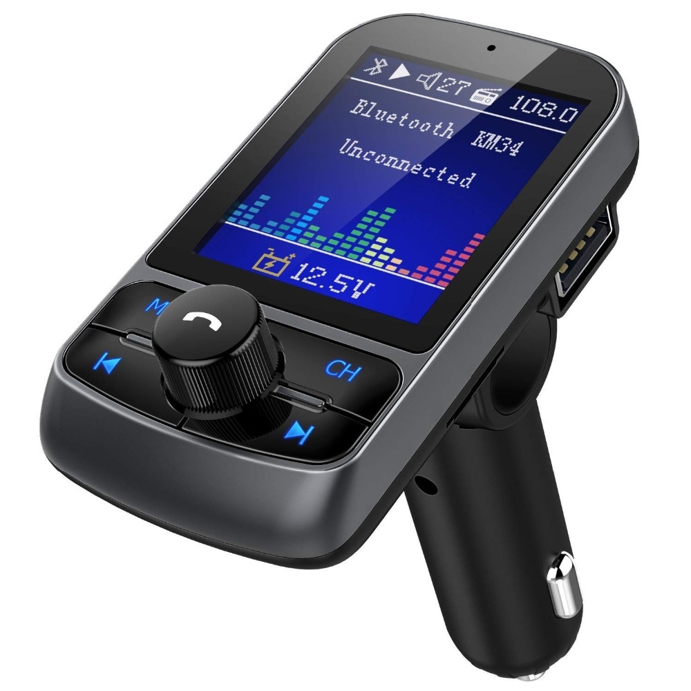 Bluetooth FM transmitter Aux Support 5EQ 1.8 LCD 2-USB Charger Car MP3 Player Bluetooth Handsfree Car Kit Support TF / SD Card