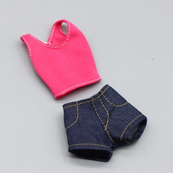 1set White or Pink vest+trousers For Barbie Doll lifestyle Suit windbreaker Clothes Trousers Pajamas