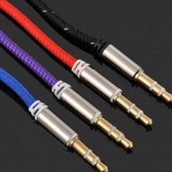 Nylon Braid AUX Cable 3.5mm jack Male to Male Car Aux Auxiliary Cord Jack Stereo Audio Cable for iPhone for iPod