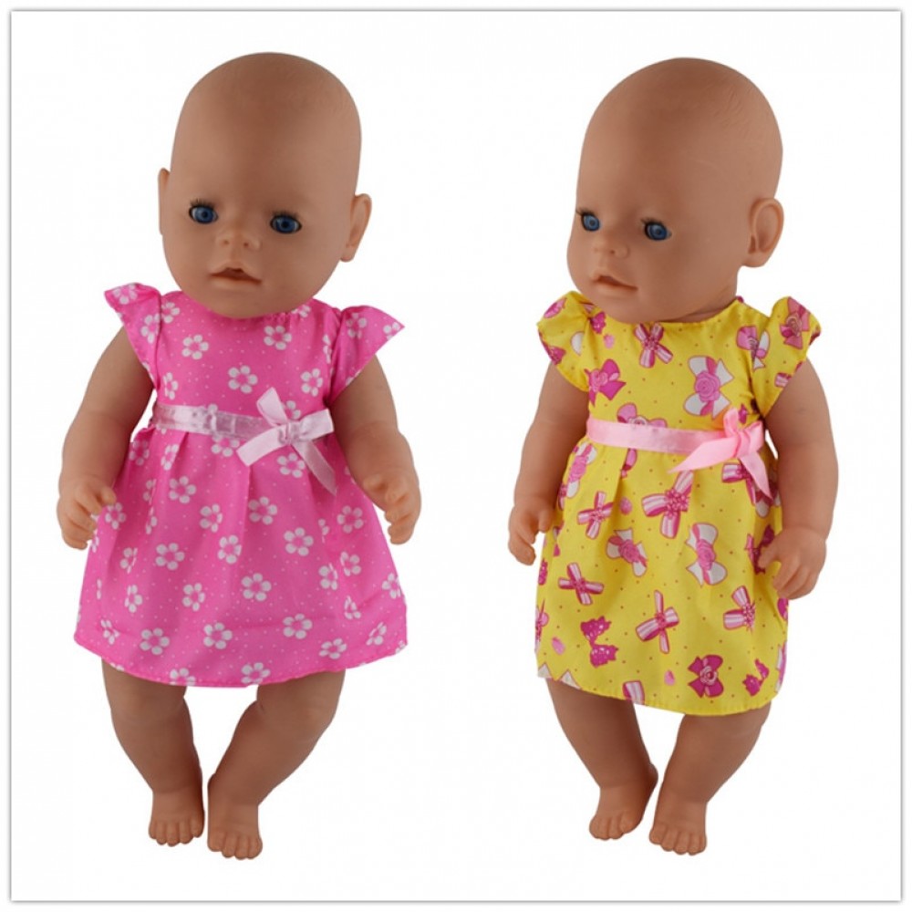 2color choose high quality dress Wear fit 43cm Baby Doll Clothes and Accessories, Children best Birthday Gift