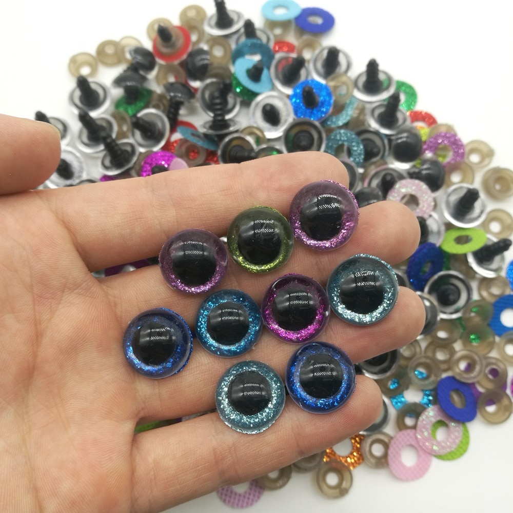 50pcs 18mm Shinning Color Plastic Doll eyes Safety eyes For Teddy Bear Stuffed Toys Snap Animal Scrapbooking Puppet Dolls Eye