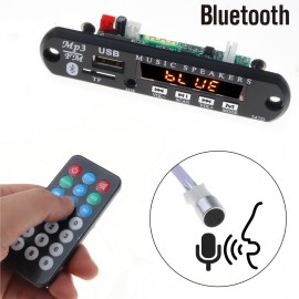 5V 12V Bluetooth Handsfree Mp3 Player FM Radio Wireless Audio Receiver TF USB 3.5mm AUX Car Audio Modification kit for Speakers
