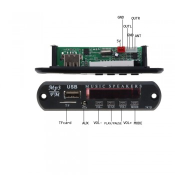 Wireless 5V 12V Car MP3 Player Decoder Board Audio Module Radio Wma FM TF USB 3.5mm AUX Speakers Not Bluetooth