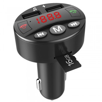 Car MP3 Player FM Transmitter Bluetooth Handsfree Car Kit Music Player FM Modulator 5V 2.1A Dual USB Support TF Card SD Card