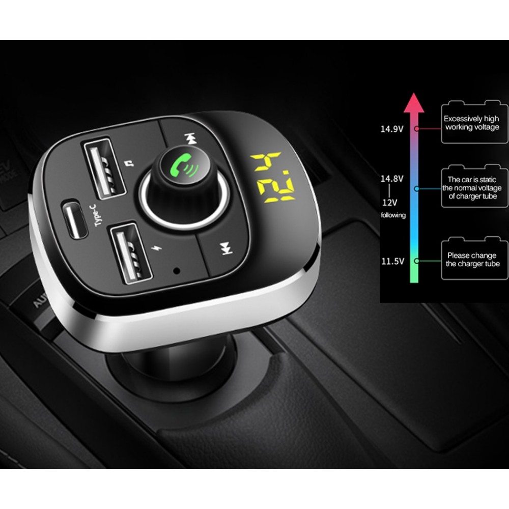 Car MP3 Player Bluetooth FM Transmitter Hands-free Car Kit Audio MP3 Modulator 1.1 Inch Display 3.1A USB Car Charger