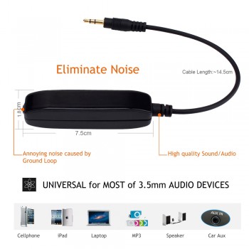 HIFI Ground Loop Isolator for Audiophile Car Noise Filter