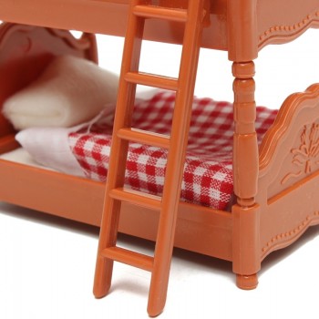 Cute 1 Set Miniature Dolls House Furniture Bunk Bed Figurines Ornaments for Home Kids Room Decor Toy Doll Christmas Gift