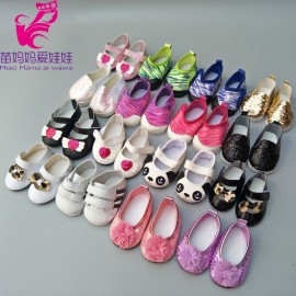 Doll shoes for 43 cm new born baby Doll black white Prink Shoes For 18 Girls Doll shoes sneacker doll Accessories