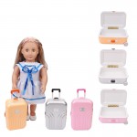 Doll clothes accessories High quality Orange pink rolling suitcase fit 18 inch American dolls Girl and 43 cm baby doll c512