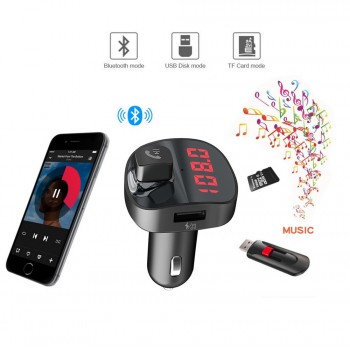 LCD Display Handsfree calling Car Mp3 Player Bluetooth V4.2 Car Kit Dual USB quick Charger FM Transmitter Wireless audio adapter