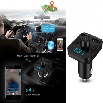 Car MP3 Player USB Bluetooth FM Transmitter Cigarette Lighter Phone Handsfree Charger Radio Kit Wireless Dual Auto Accessories