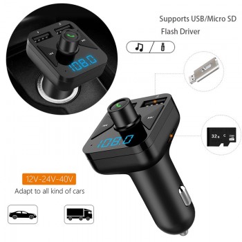 Car MP3 Player USB Bluetooth FM Transmitter Cigarette Lighter Phone Handsfree Charger Radio Kit Wireless Dual Auto Accessories
