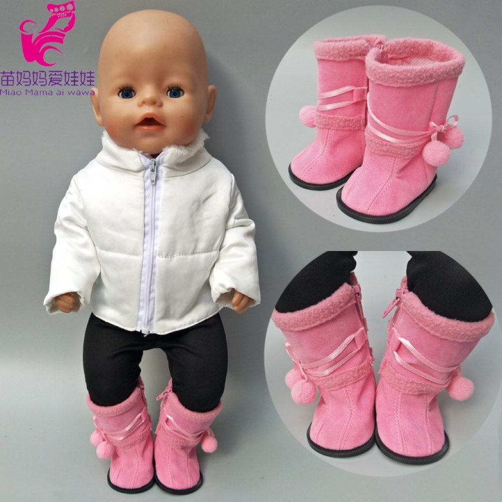 43cm  baby new born doll toy shoes winter boots for 18 inch girl doll shoes  children new year gift