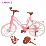 High Quality Pink Bicycle Detachable Fashion Bike With Brown Plastic Helmet Basket For Barbie Doll 1/6 Accessories Kids Toy Gift