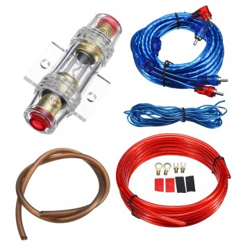 1500W Car Audio Speakers Wiring kits Cable Amplifier Subwoofer Speaker Installation Wires Kit 8GA Power Cable 60 AMP Fuse Holder
